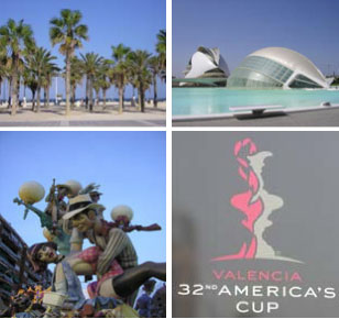 Valencia beach Malvarossa, City of Arts and sciences, The Fallas of Valencia and the 32th America's Cup